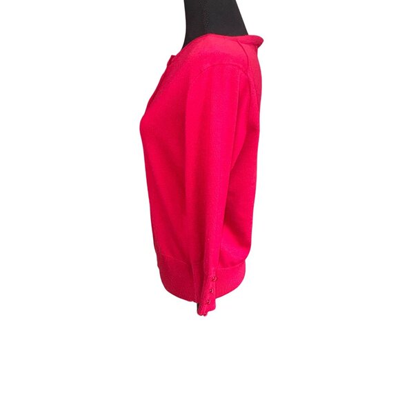 NWT Grace The Perfect Fit Red Bugtton Cardigan Sweater L City Preppy Academic - Picture 3 of 10
